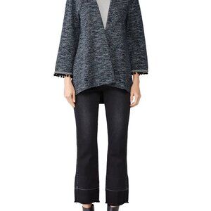 Bobeau Maren Kimono Jacket Plus Size 2X Pom Poms Embroidered Cardigan Sweater